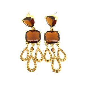 Smoky Topaz Color Brown Dangle Earrings